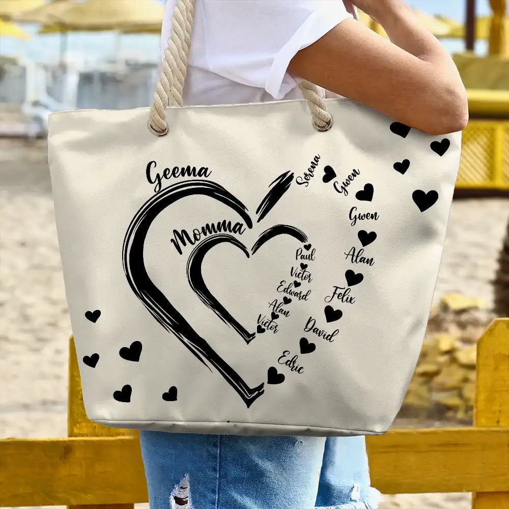 Mom Grandma Little Sweethearts Personalized Beach Bag Wander Prints