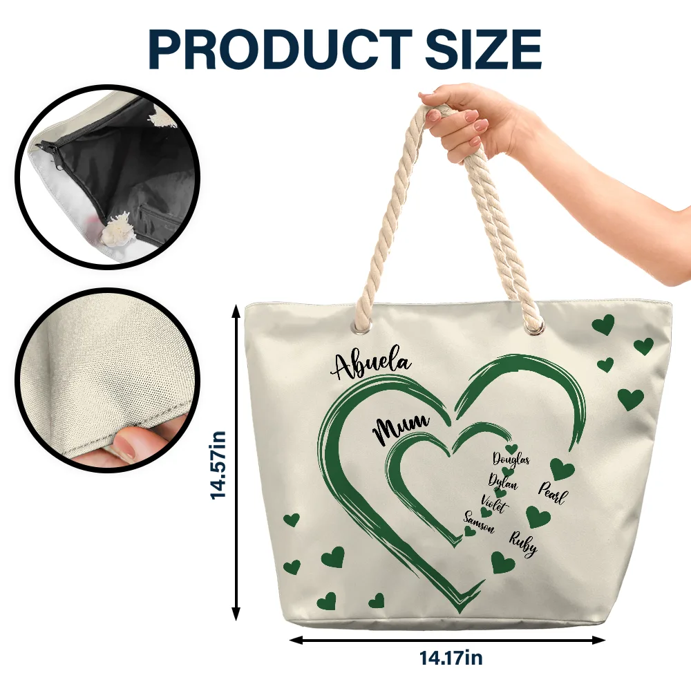 Maman, Grand-mère, Petits Amoureux - Sac de plage personnalisé