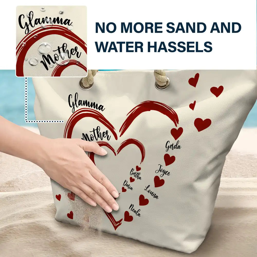 Maman, Grand-mère, Petits Amoureux - Sac de plage personnalisé