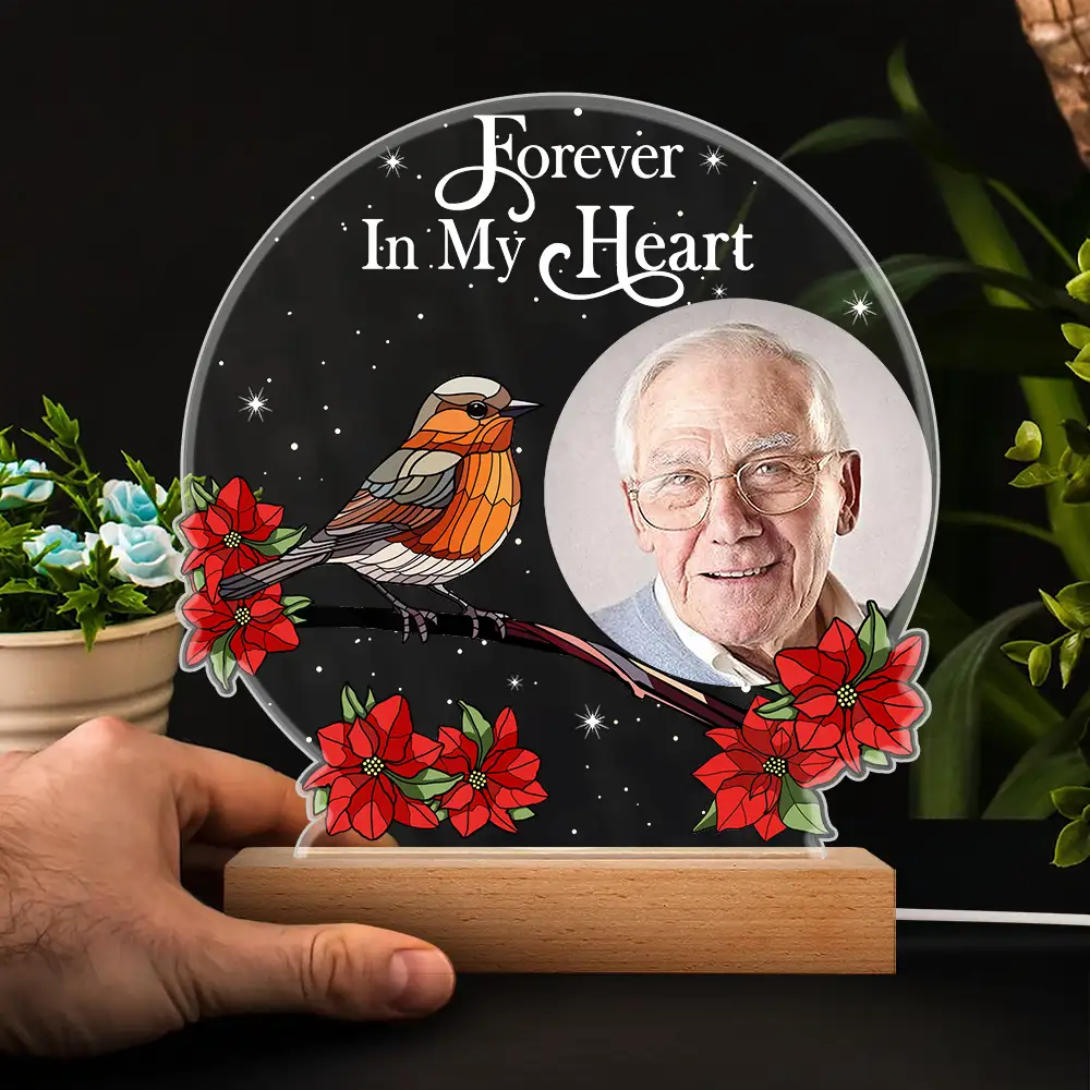 Custom Photo I'm Always With You Memorial - Personalized 3D Led Light Wooden Base
