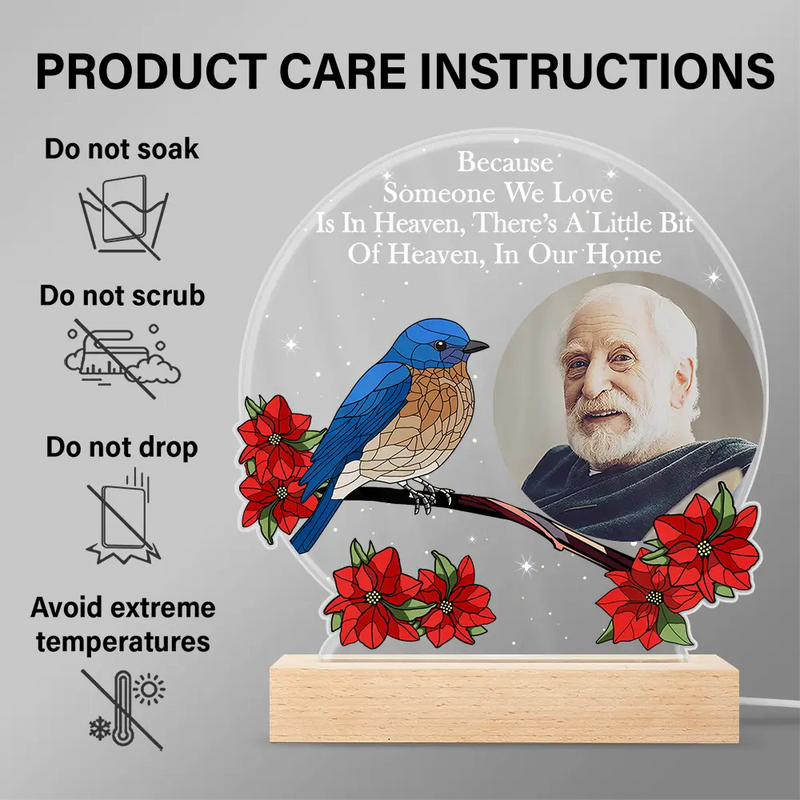 Custom Photo I'm Always With You Memorial - Personalized 3D Led Light Wooden Base