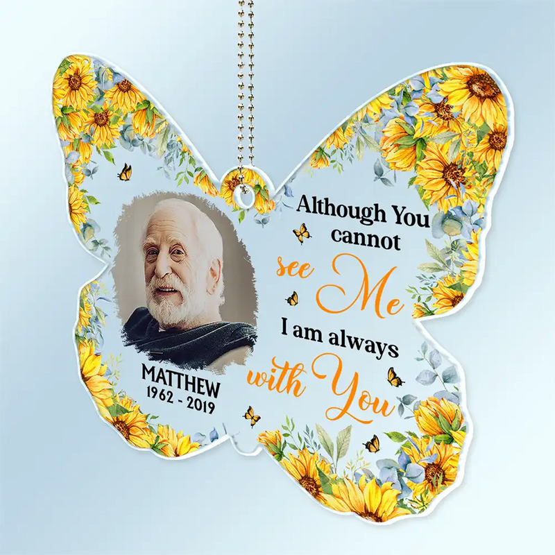 Custom Photo Your Wings Were Ready But My Heart Was Not - Personalized Acrylic Car Hanger