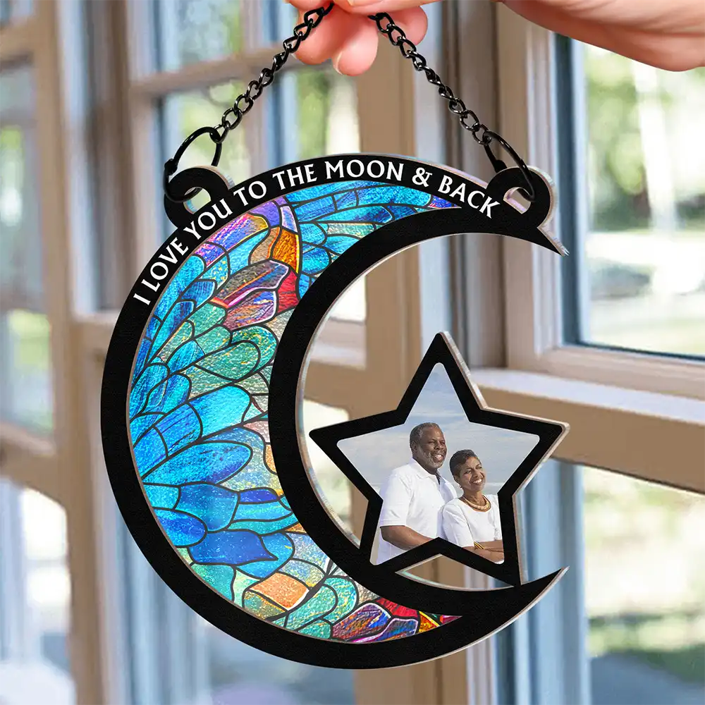 Custom Photo From Our First Kiss Till Our Last Breath - Personalized Window Hanging Suncatcher Ornament