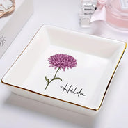 Les fleurs du mois de naissance fleurissent là où vous êtes planté - Porte-bague personnalisé