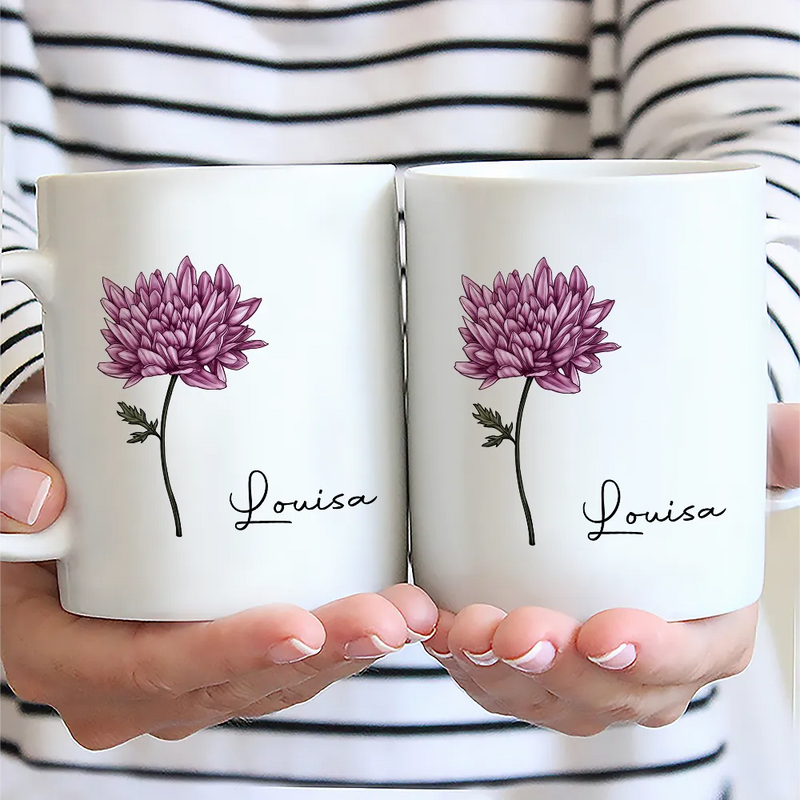 Birth Month Flowers Bloom Where You're Planted - Personalized Mug
