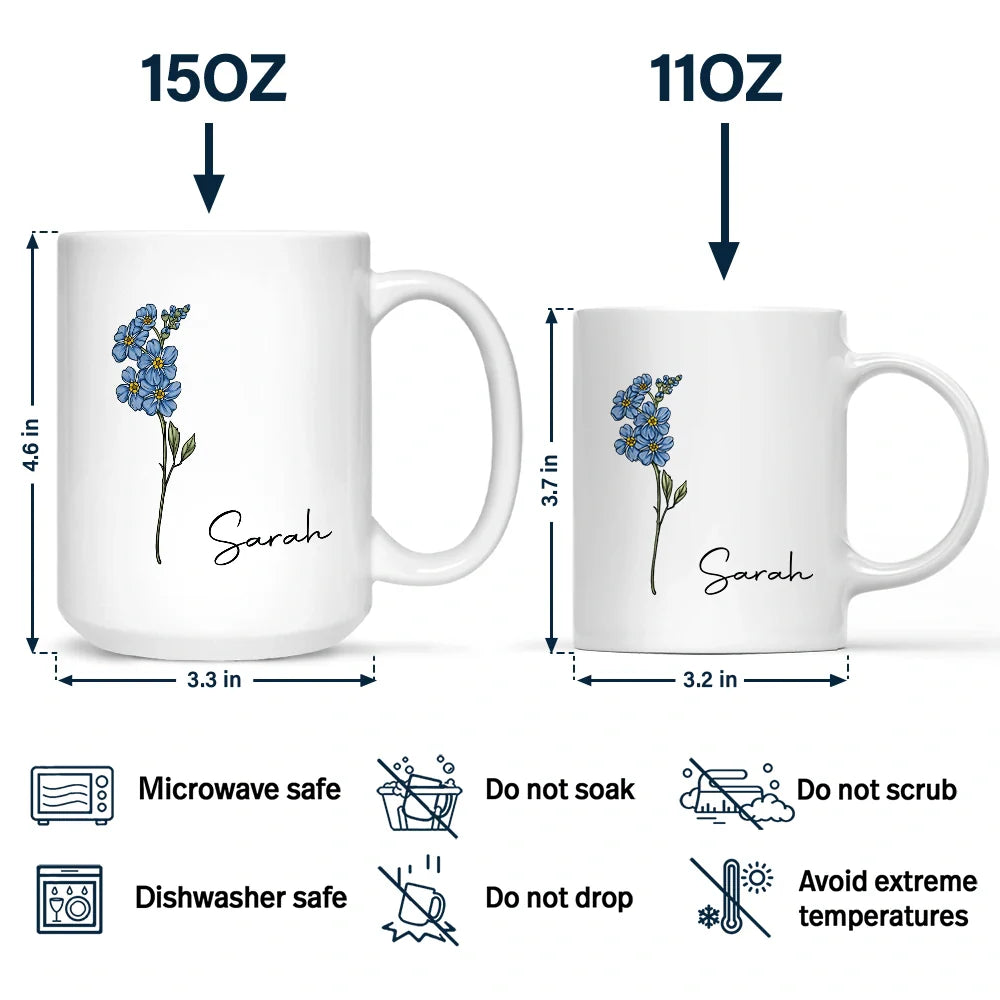 Birth Month Flowers Bloom Where You're Planted - Personalized Mug
