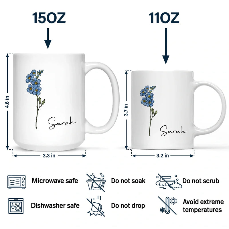 Birth Month Flowers Bloom Where You're Planted - Personalized Mug