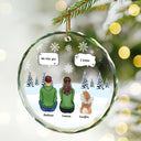 I Miss You Christmas Memorial Gift For Pet Lovers - Personalized Circle Glass Ornament