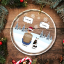 I Miss You Christmas Memorial Gift For Pet Lovers - Personalized Circle Glass Ornament