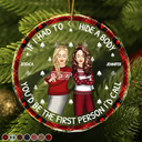 If I Had To Hide A Body Christmas Bestie - Personalized Circle Glass Ornament