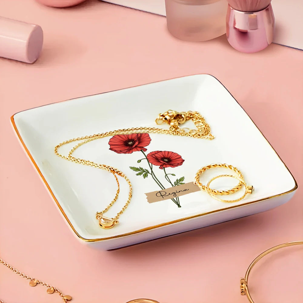 Flower Bunch Women Bestie Sister - Personalized Ring Dish