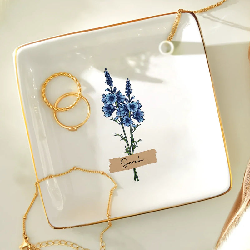 Flower Bunch Women Bestie Sister - Personalized Ring Dish