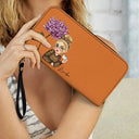 Birth Month Flowers Bloom Where You're Planted Women - Personalized Leather Long Wallet