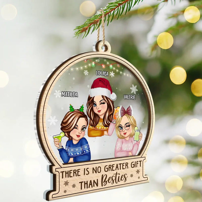 There Is No Greater Gift Than Sisters Christmas - Personalized 2-Layered Mix Ornament