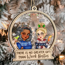 There Is No Greater Gift Than Sisters Christmas - Personalized 2-Layered Mix Ornament