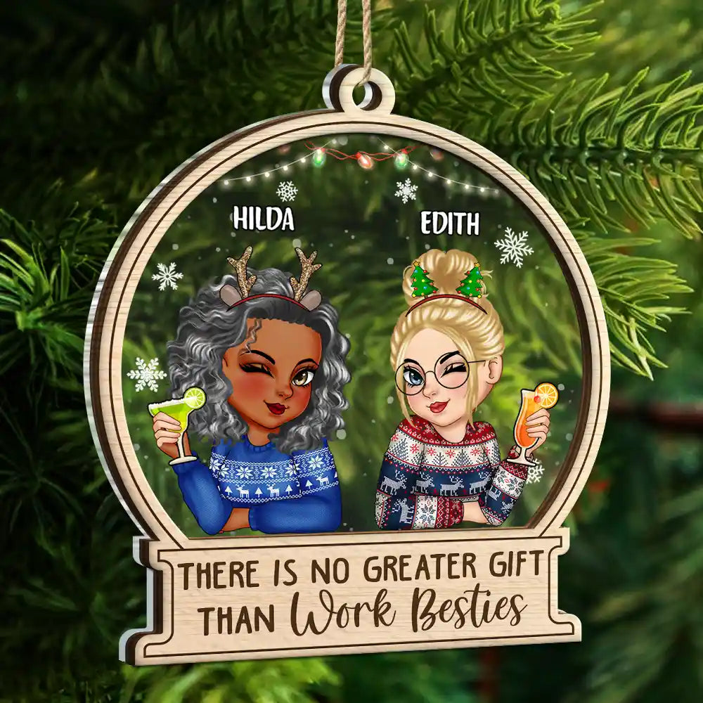 There Is No Greater Gift Than Sisters Christmas - Personalized 2-Layered Mix Ornament