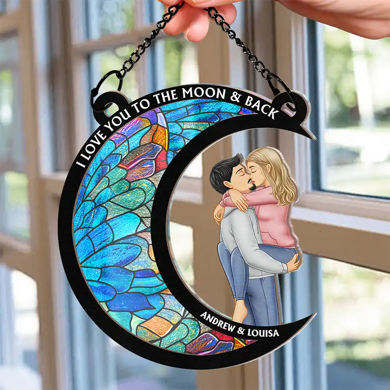 From Our First Kiss Till Our Last Breath Couple - Personalized Window Hanging Suncatcher Ornament