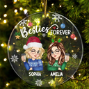 Besties Forever Christmas - Personalized Circle Acrylic Ornament