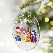 Décoration de Noël personnalisée en acrylique avec cercle « Besties Forever » 