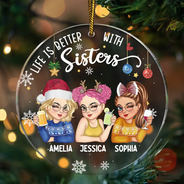 Décoration de Noël personnalisée en acrylique avec cercle « Besties Forever » 