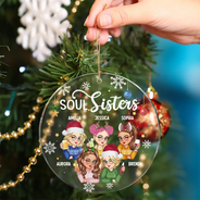 Décoration de Noël personnalisée en acrylique avec cercle « Besties Forever » 