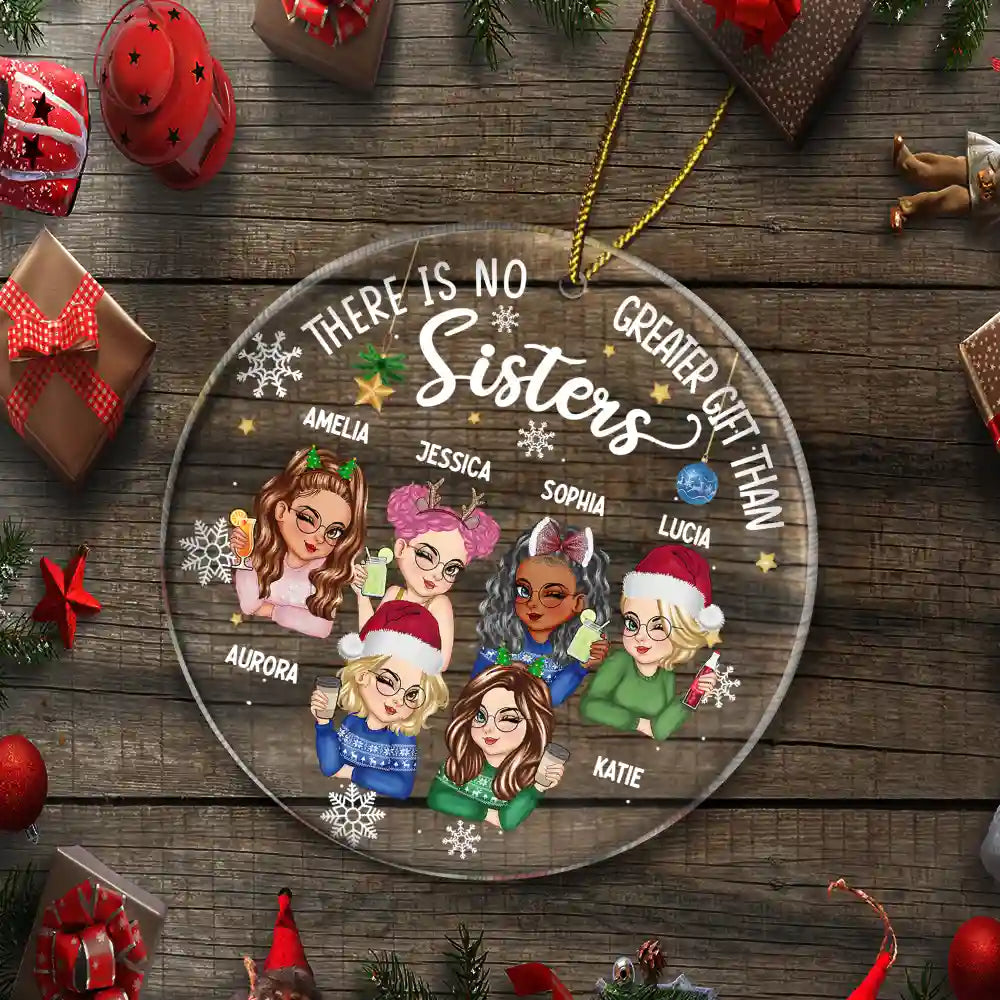 Décoration de Noël personnalisée en acrylique avec cercle « Besties Forever » 
