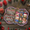 Grâce à toi, je ris un peu plus fort. Meilleurs amis de Noël - Ornement médaillon en acrylique personnalisé 