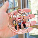 Sisters Besties Forever Christmas - Personalized Circle Glass Ornament