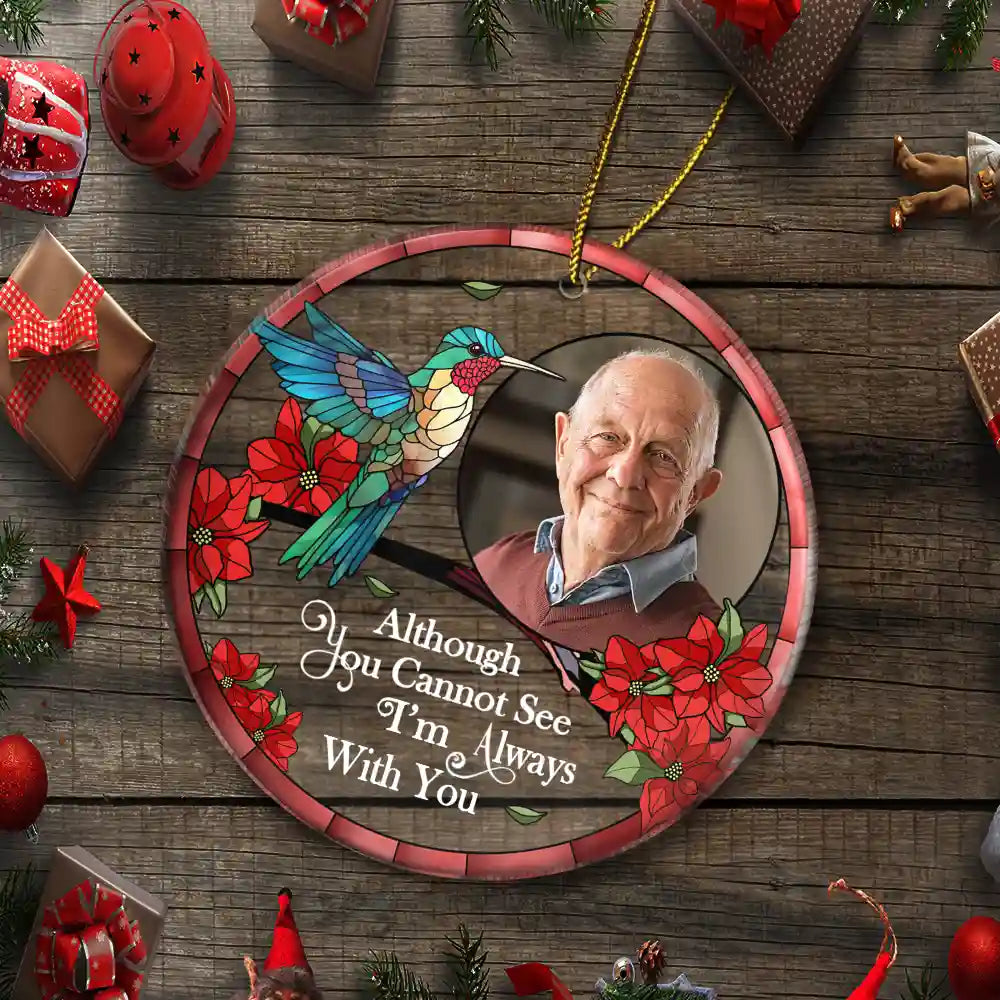 Custom Photo Memorial I'm Always With You - Personalized Circle Acrylic Ornament