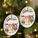 Besties Forever Christmas - Personalized Circle Ceramic Ornament
