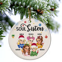 Besties Forever Christmas - Personalized Circle Ceramic Ornament