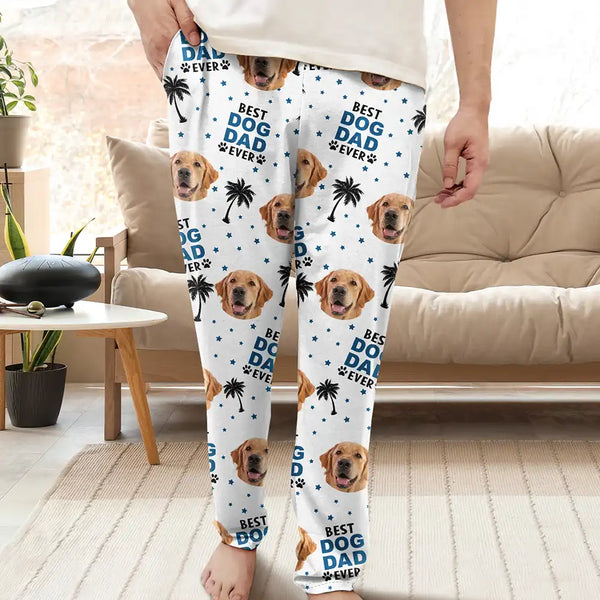 Custom Photo Best Dog Cat Dad Mom Ever Personalized Pajama Pants Wander Prints