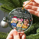 Besties Because Of You I Laugh A Little Harder Christmas - Personalized Circle Glass Ornament