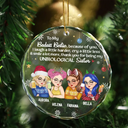 Besties Because Of You I Laugh A Little Harder Christmas - Personalized Circle Glass Ornament