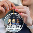 Christmas Congrats On Being My Bestie You Lucky - Personalized Circle Glass Ornament