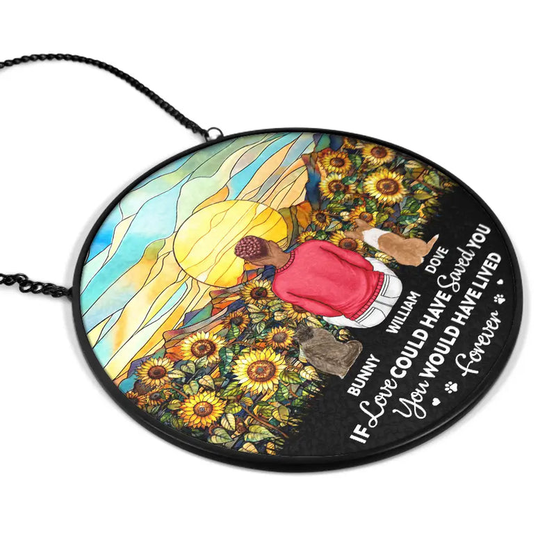 You Were My Favorite Hello Memorial Dog Cat - Personalized Stained Glass Window Hanging Suncatcher