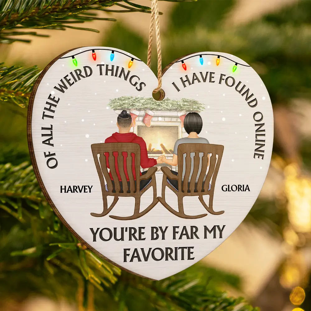 Of All The Weird Things I Have Found Online Christmas Couples - Personalized Custom Shaped Wooden Ornament