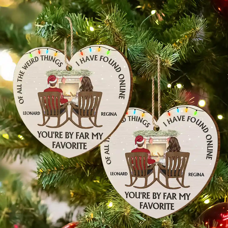 Of All The Weird Things I Have Found Online Christmas Couples - Personalized Custom Shaped Wooden Ornament