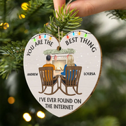Vous êtes la meilleure chose Couples de Noël - Ornement en bois personnalisé en forme personnalisée 