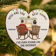 Vous êtes la meilleure chose Couples de Noël - Ornement en bois personnalisé en forme personnalisée 