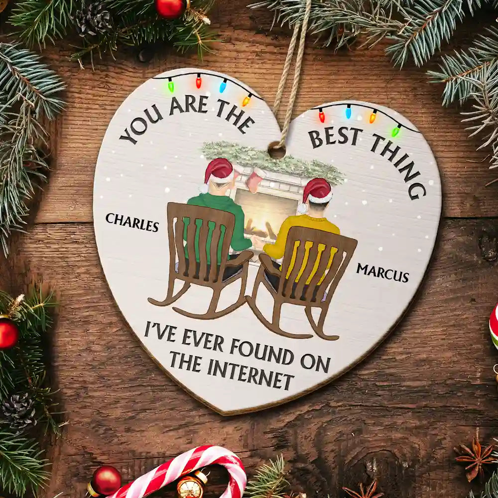 Vous êtes la meilleure chose Couples de Noël - Ornement en bois personnalisé en forme personnalisée 