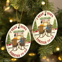One Year Down Forever To Go Couple Anniversary - Personalized Circle Ceramic Ornament