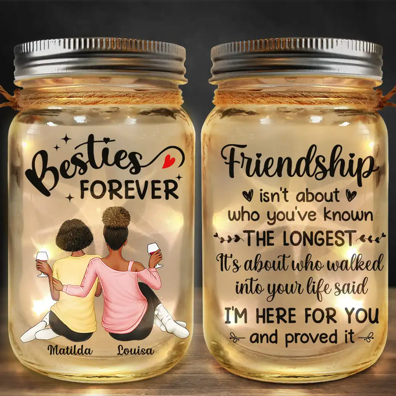 Friendship I'm Here For You - Personalized Mason Jar Light