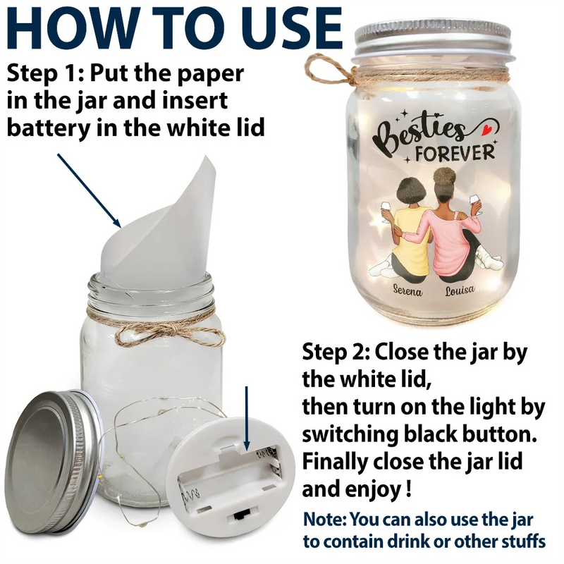 Friendship I'm Here For You - Personalized Mason Jar Light