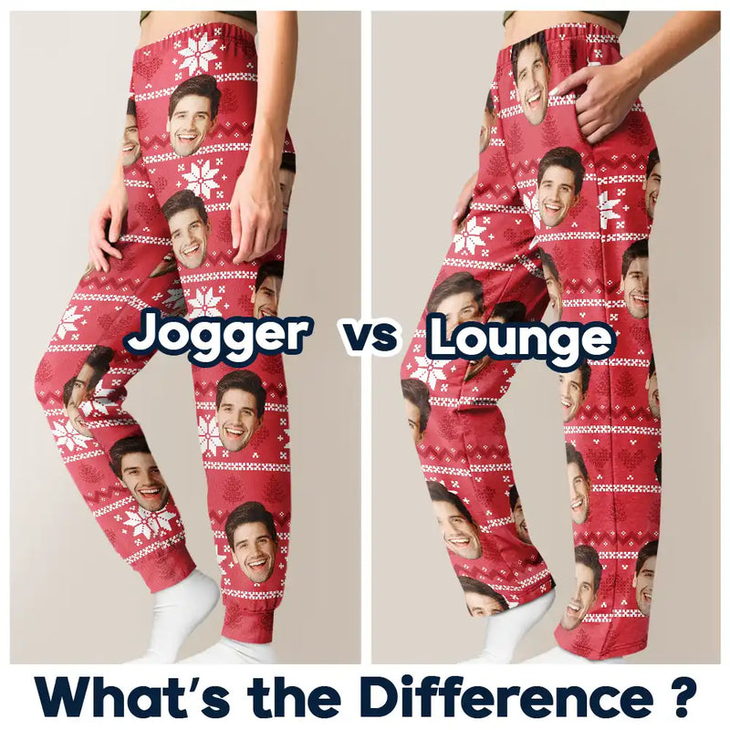 Family, Pet, Gift For Couples - Custom Photo Christmas Couples Family Pets Face - Personalized Pajama Pants