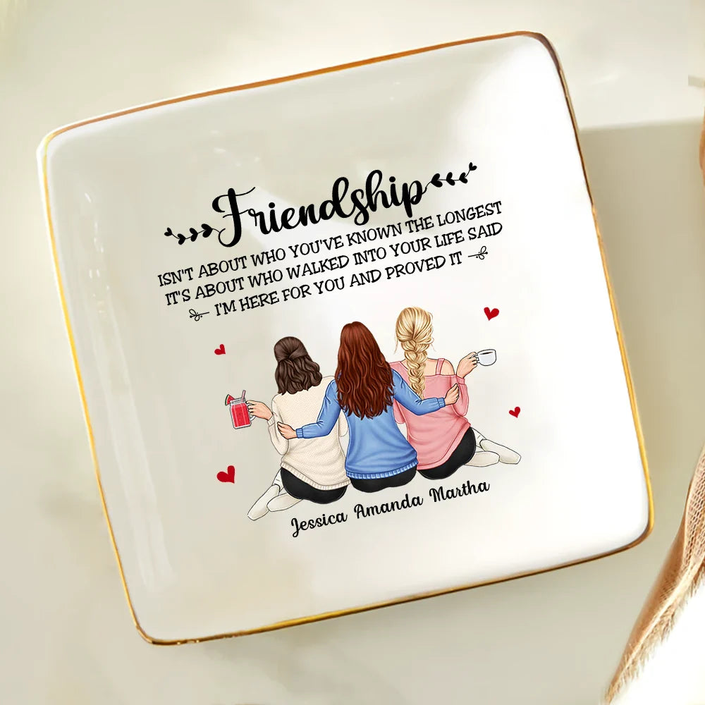 Gift For Bestie,Gifts For Colleagues,Happy - Friendship I'm Here For You - Personalized Ring Dish