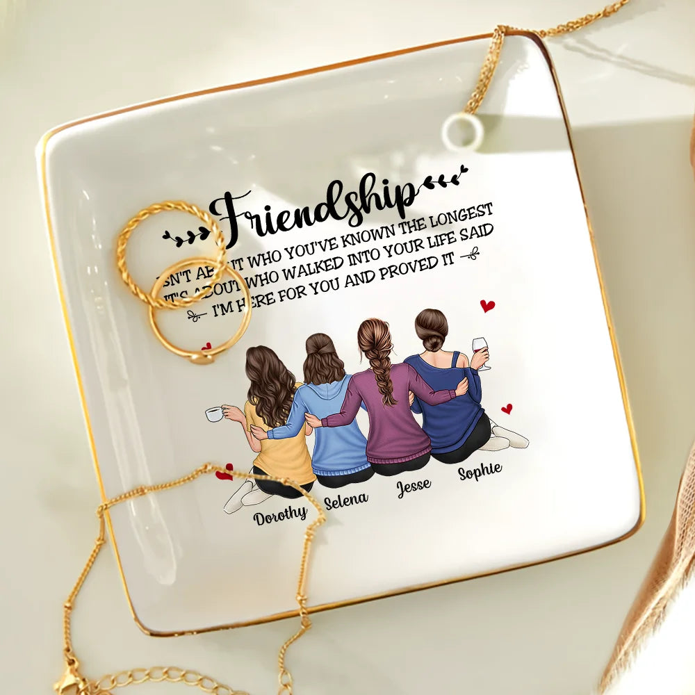 Gift For Bestie,Gifts For Colleagues,Happy - Friendship I'm Here For You - Personalized Ring Dish