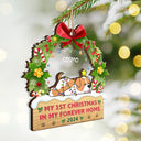 Dog Lovers - Lying Dog My 1st Christmas In My Forever Home - Personalized 2-Layered Mix Ornament