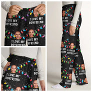 Gift For Couples - Custom Photo I Love My Wife - Personalized Pajama Pants