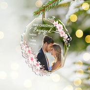 Photo personnalisée Premier Noël marié - Ornement acrylique personnalisé en forme personnalisée 